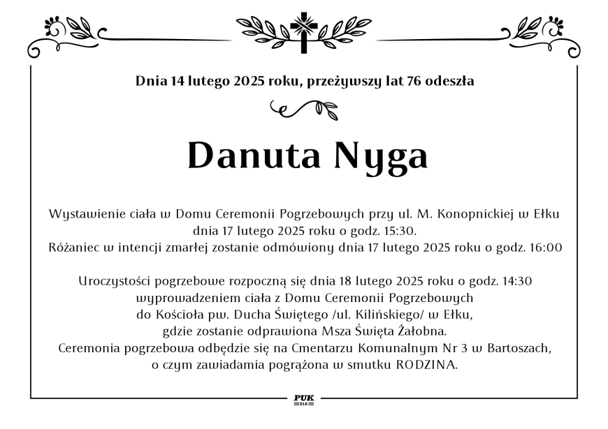 Danuta Nyga - nekrolog